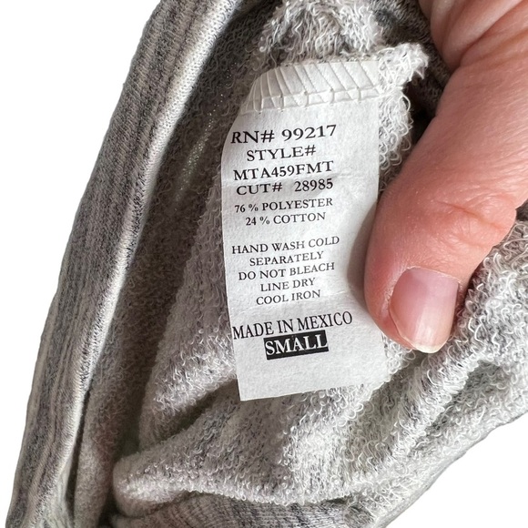 Moa Moa Gray Space Dye Embellished Tie Open Back Knit Blouse - Picture 9 of 12